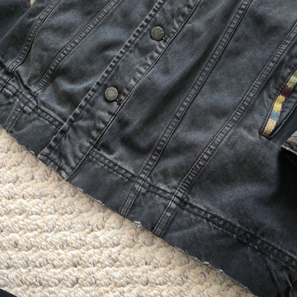 Free People Embellished Military Shirt Jacket Oversized Medium - Picture 6 of 16